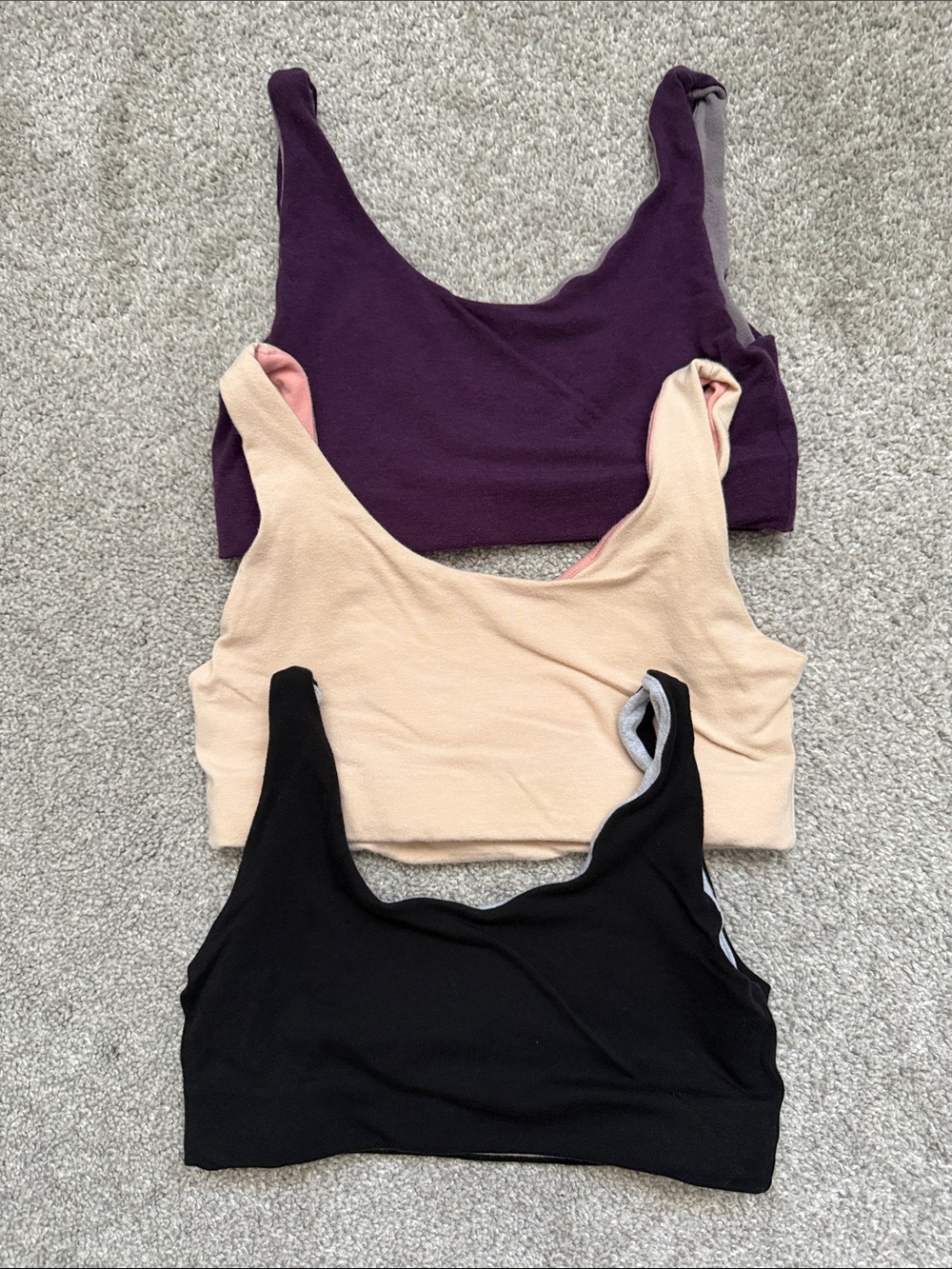 Bleuet 3 Pack Aster Tank Bra Seamless Reversible Organic Cotton Bras